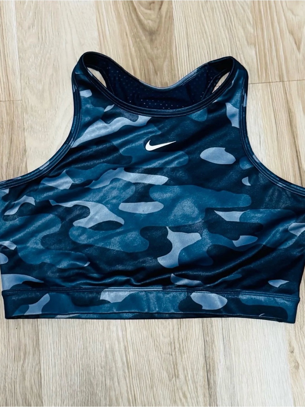 Nike Dark Blue Camo Racerback Sports Bra